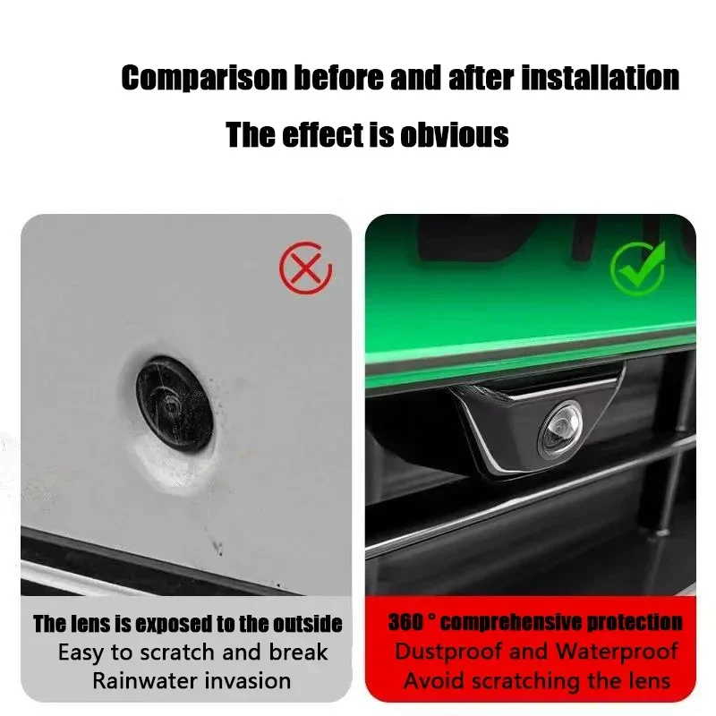 Car camera protective cover, 360 ° high-definition panoramic reversing camera lens, waterproof and dustproof protective cover