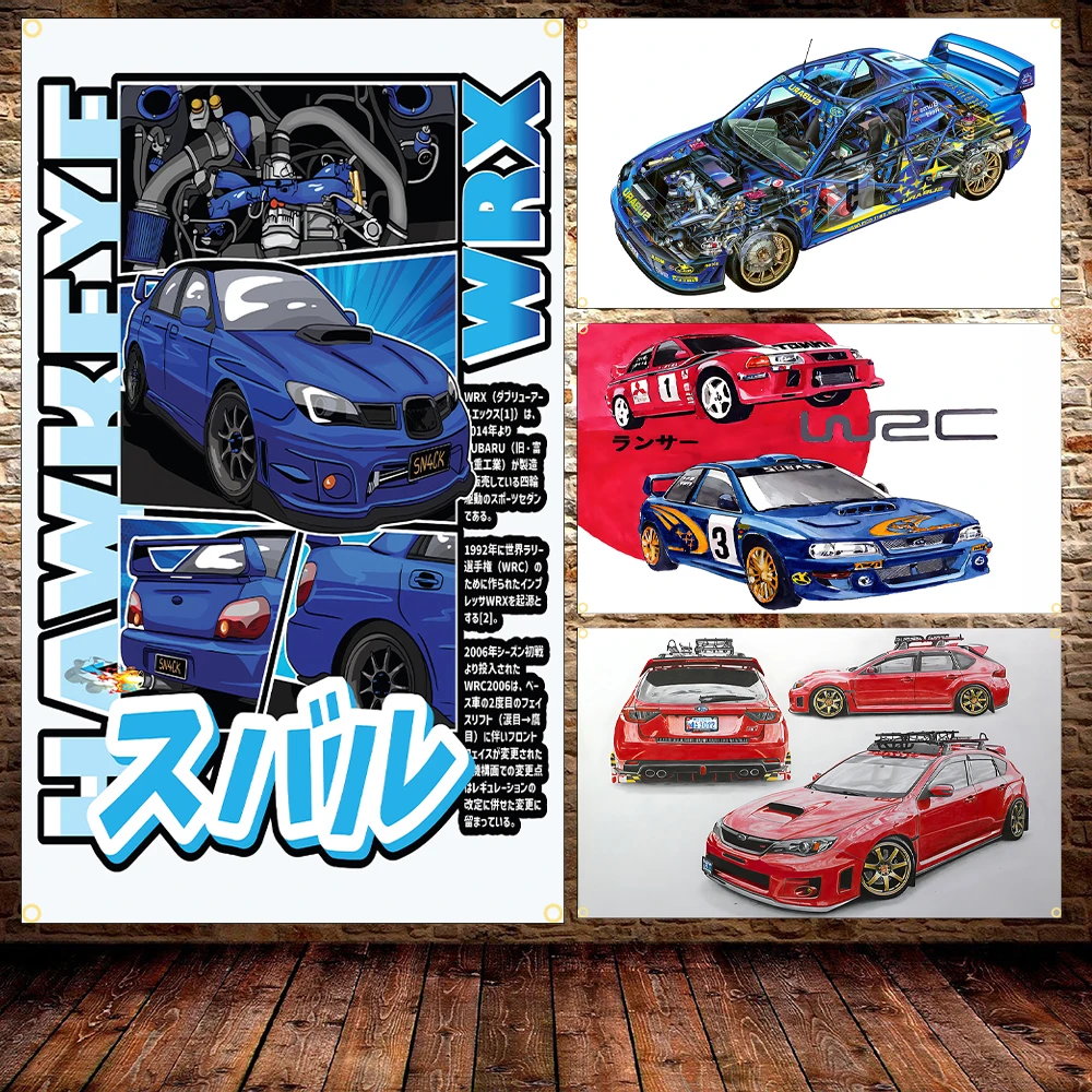 WRX Автомобиль WRC Флаг Полиэстер Печатный Автомобильный Плакат - 60x90 см/90x150 см Баннер для комнаты и наружного декора