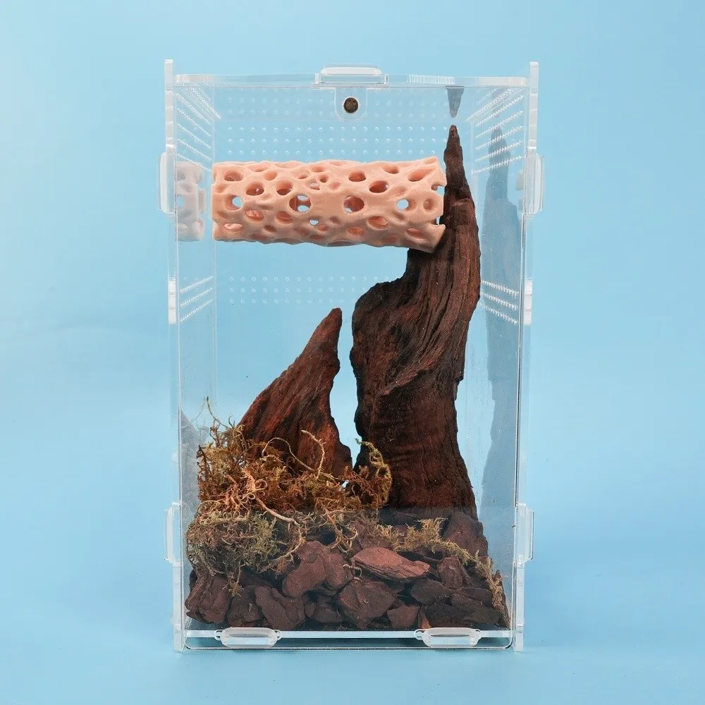 Ventilated Structure Jumping Spider Habitat Climbing Tunnel Plastic Magnetic Reptile Shelter Innovative Gecko Habitat
