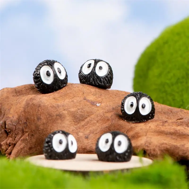 50 قطعة كرة غبار صغيرة الشكل الجان المفردة الراتنج فحم حجري لعبة مصغرة الجنية حديقة موس المشهد الصغير حلية ديكور المنزل