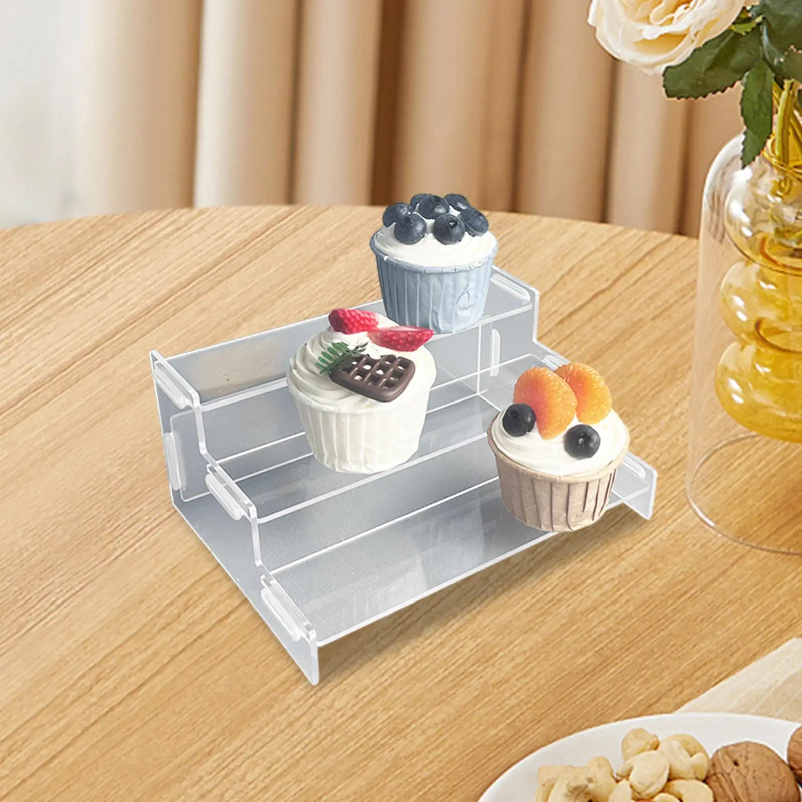 Acrylic Riser Clear Display Stand Removable Dessert Shelf Cupcake Stand Holder for Cosmetics Perfume Models Desserts Jewelry