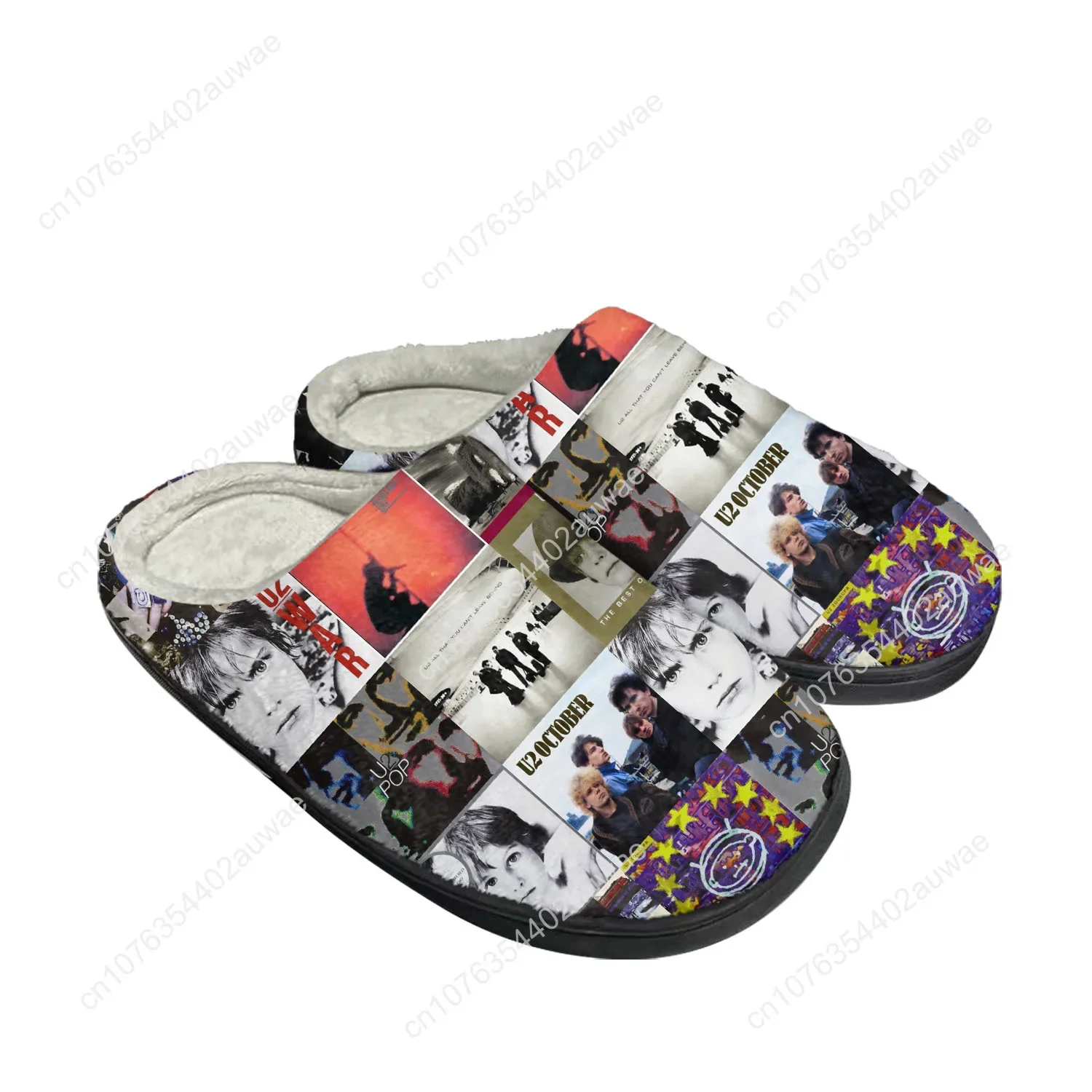 U2 Rock Band Home Cotton Slippers High Quality Mens Womens Youth Boy Girl Plush Bedroom Keep Warm Shoes Custom Thermal Slipper