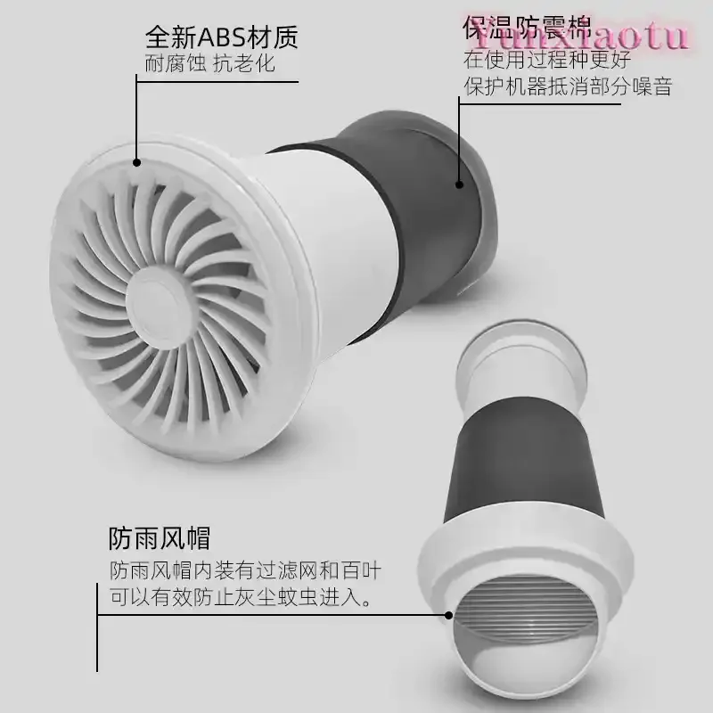 Wall Through Integrated Bidirectional Ventilation Fan, Silent Wall Mount Fresh Air Exhaust Fan for Bathroom