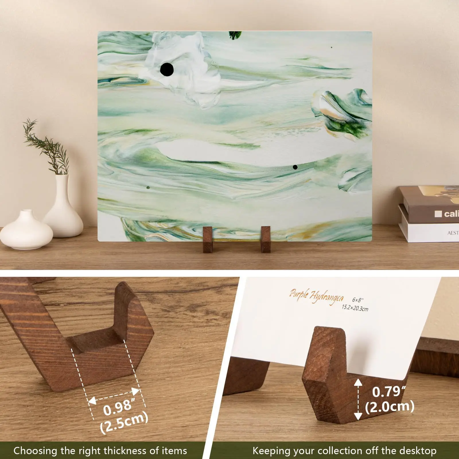

Display Plate Stand,6 Inch Picture Stands for Table,Wood Frame Holder Stand for Decorative Plate,Photo,Plaque
