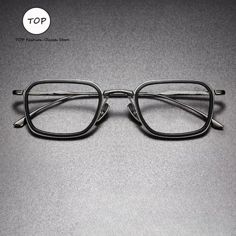 

Сверхлегкая мужская оправа для очков из чистого титана, модная деловая оправа, которую можно сочетать с антисиними оптическими очками для близорукости