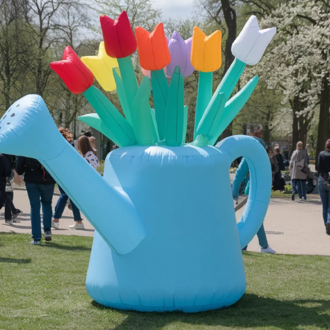 

Giant Inflatable Flower/Tulip with Watering Can Outdoor Garden Spring Decoration Props for Event Exhibit Advertising