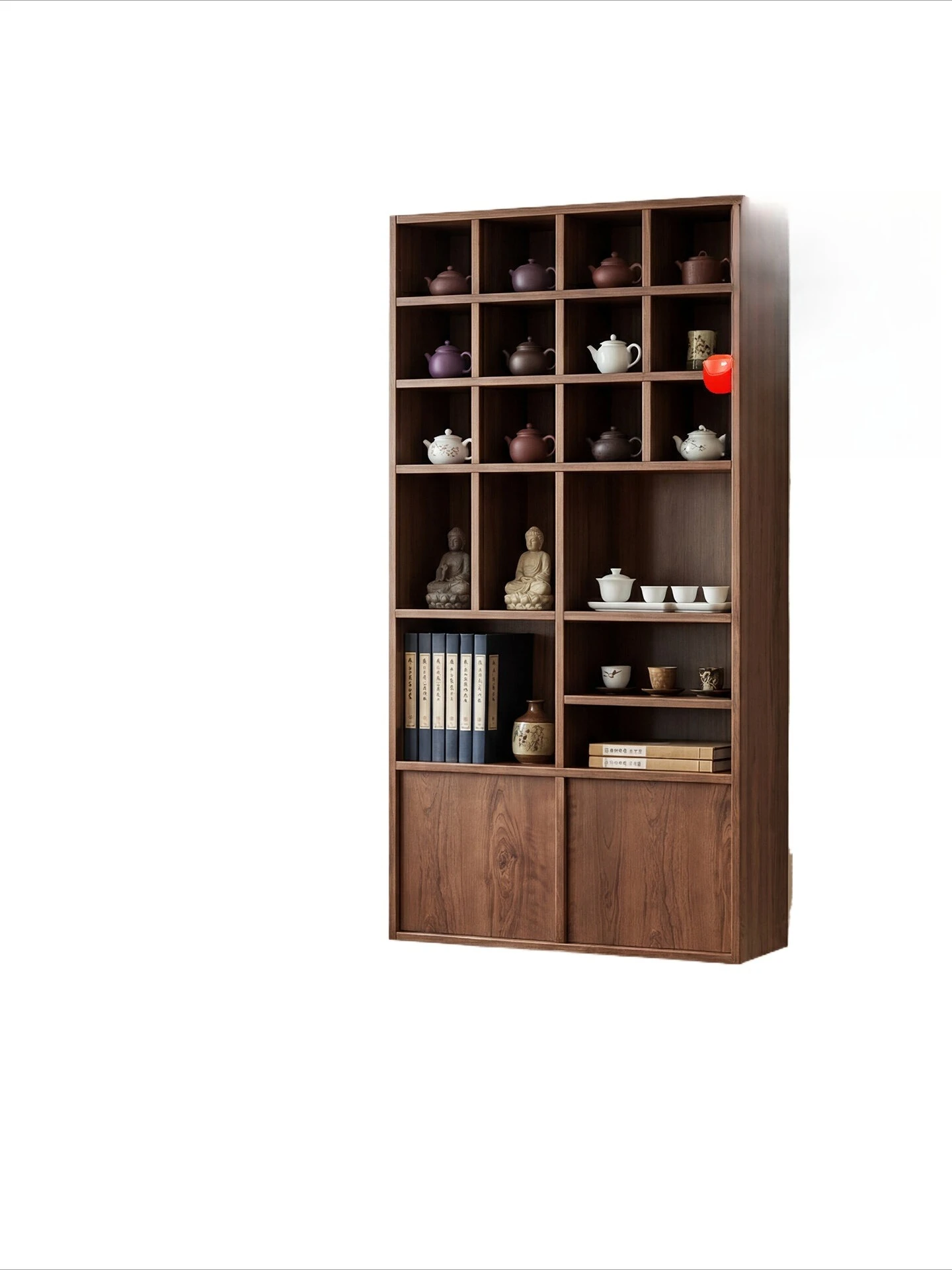 CX solid wood Duobao Pavilion new Chinese wall hanging Bogu frame tea room wall hanging rack
