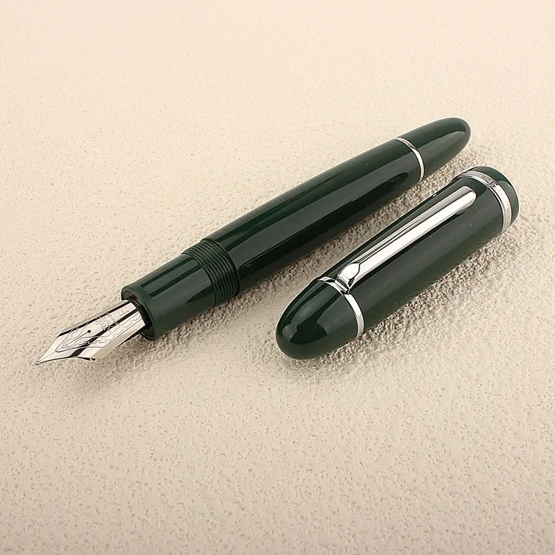 JinHao X159 Fountain Pens Metal Gold Clip EF 0.38mm F 0.5mm Nibs Acrylic School Office Supply Business Writing Pen Green view 2