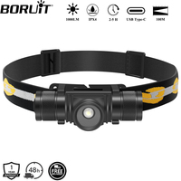 BORUiT D20 Zoom LED Headlamp 1000LM Powerful Type-C Rechargesble Headlight Waterproof Head Torch Camping Fishing Lantern