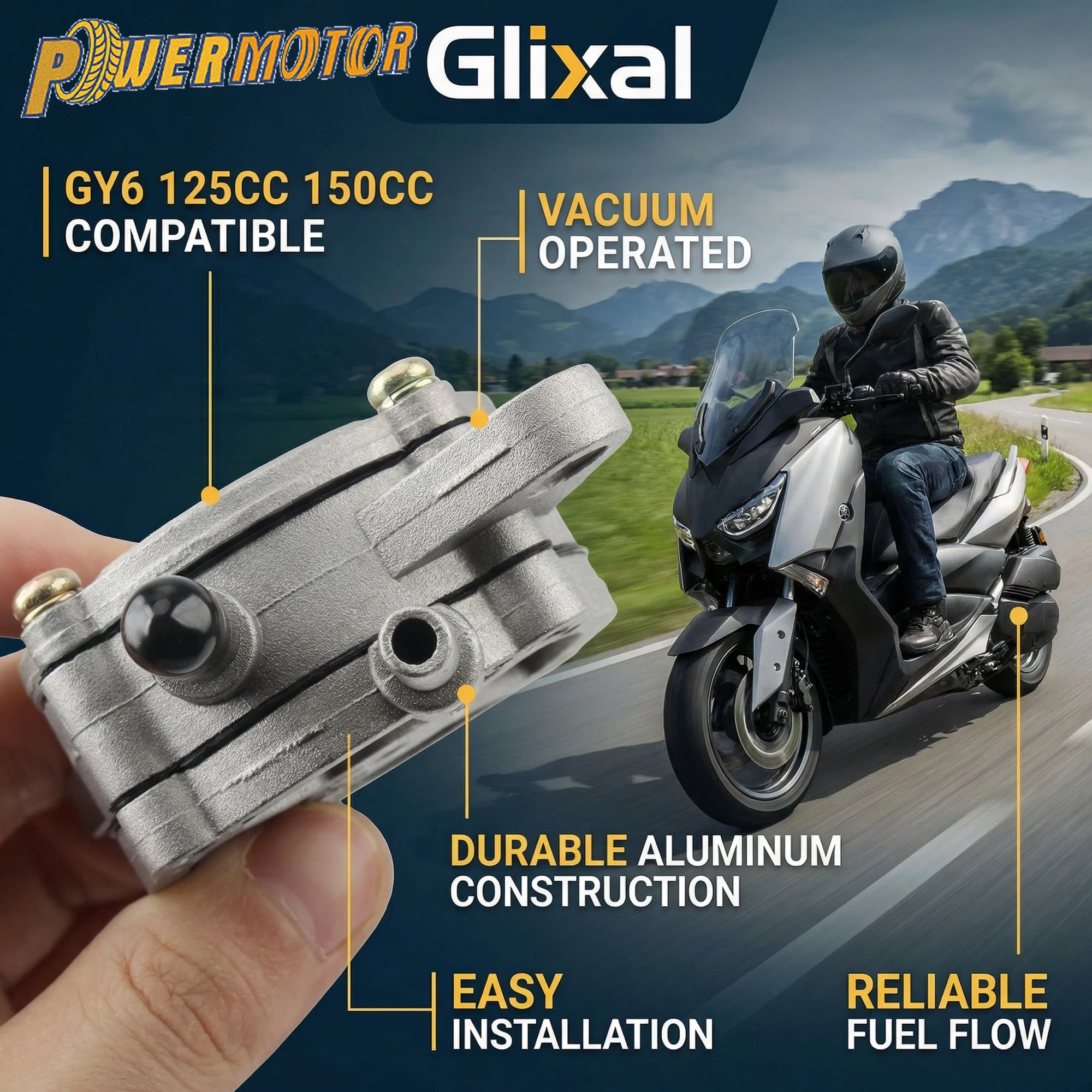 

Motorcycle Vacuum Fuel Pump Valve Petcock Switch for ATV Go-Kart Scooter GY6 50cc 125CC 150CC 250cc Moped Replacement Parts