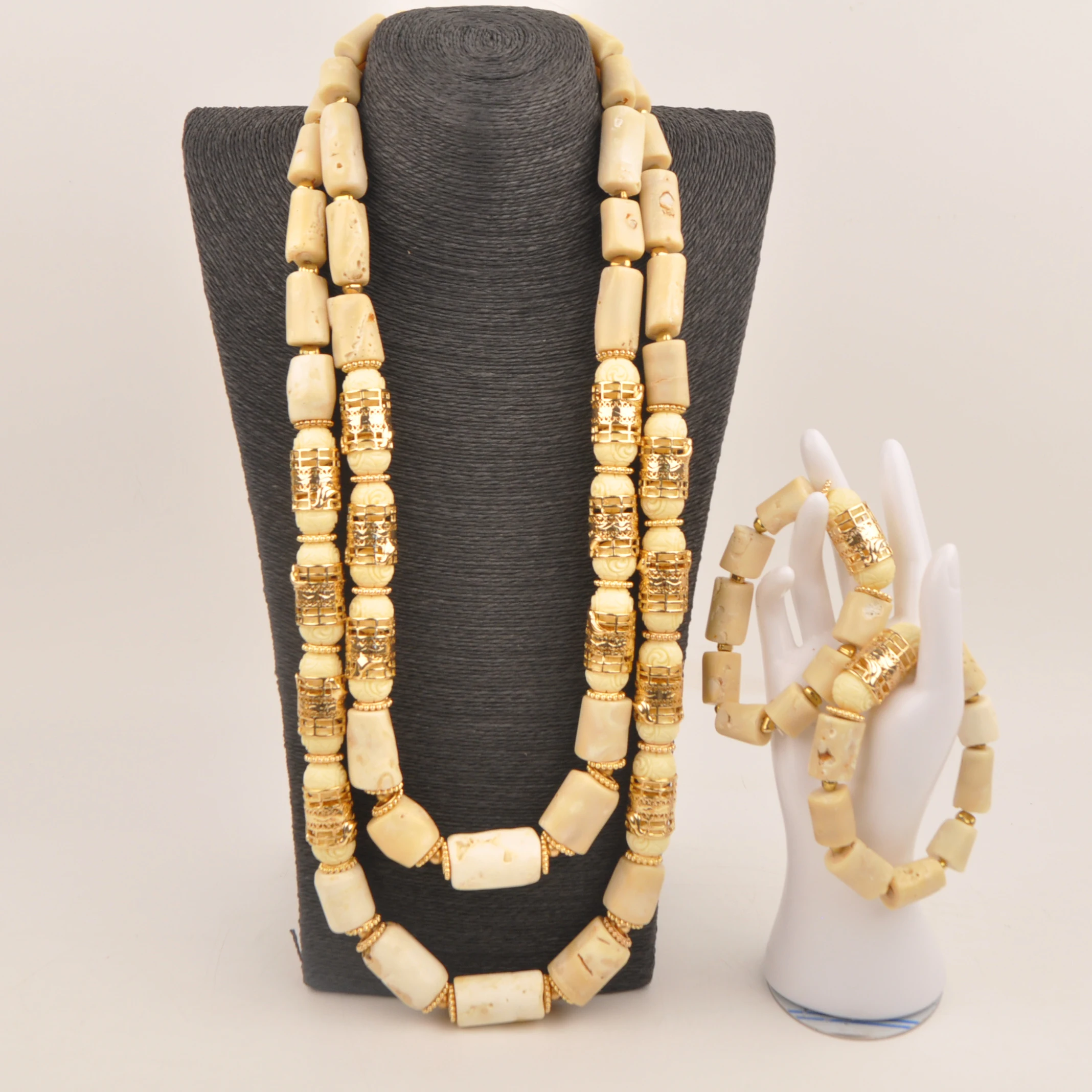 Fashion African Jewelry Set White Coral Beads Bridal Jewelry Sets