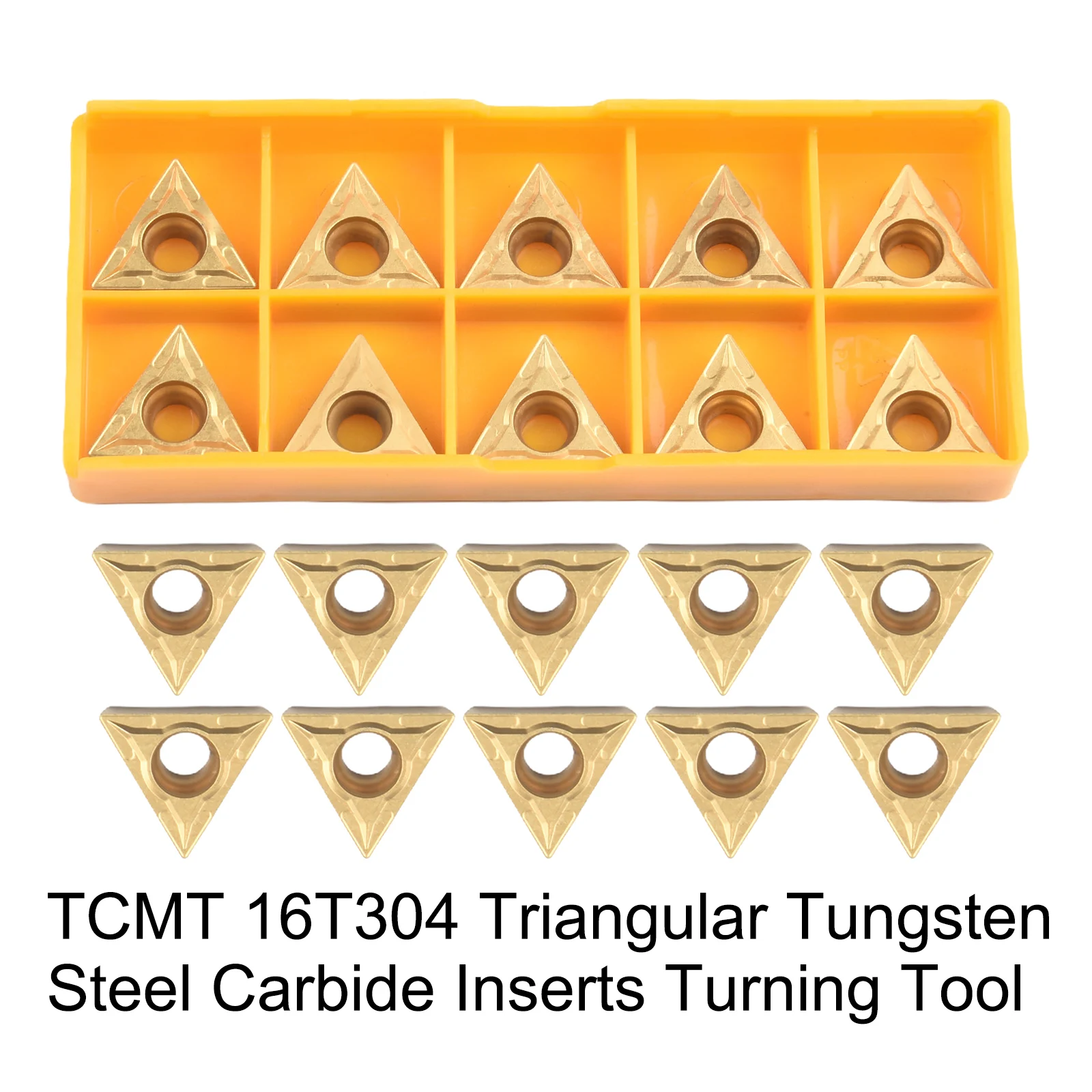 

TCMT16T304 Carbide Inserts Set Ten Triangular CNC Blades Designed for Use with For 12 Lathes in Metalworking Applications
