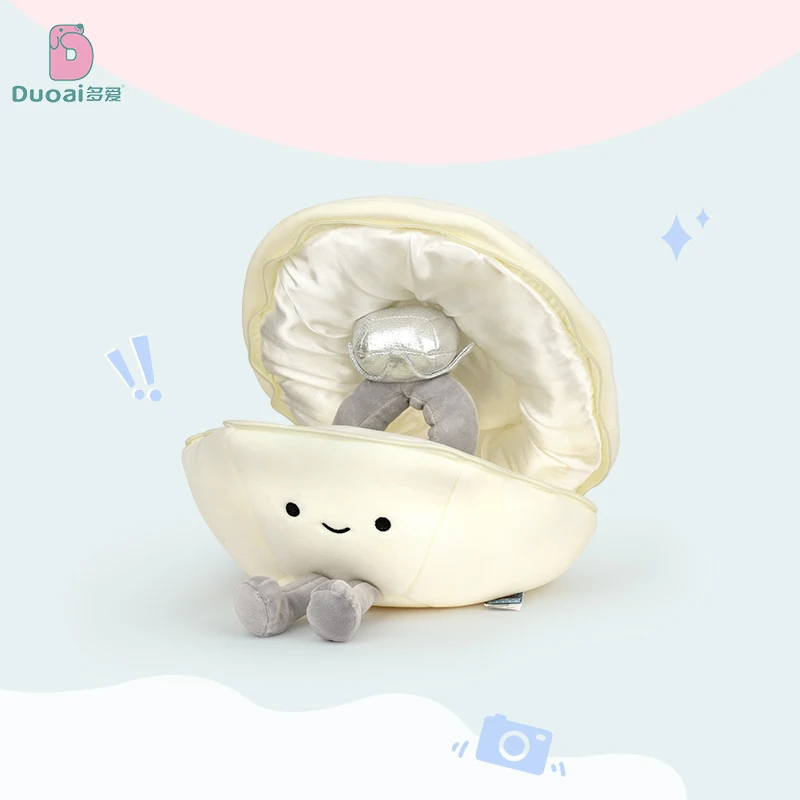 35cm Creative Cartoon Shell within Diamond Plush Toy Cute Stuffed Ring Plushies Doll  Surprised Present for Lover Girlfreinds