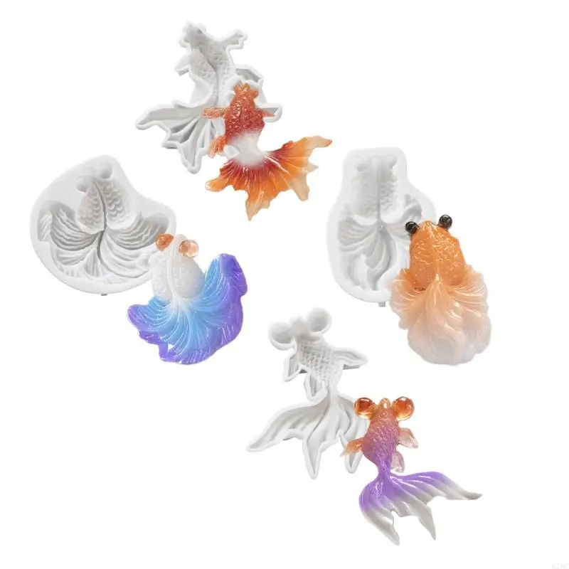 G7NC Kois Fish hình mặt dây chuyền Silicone Creative Gold Fish Fish