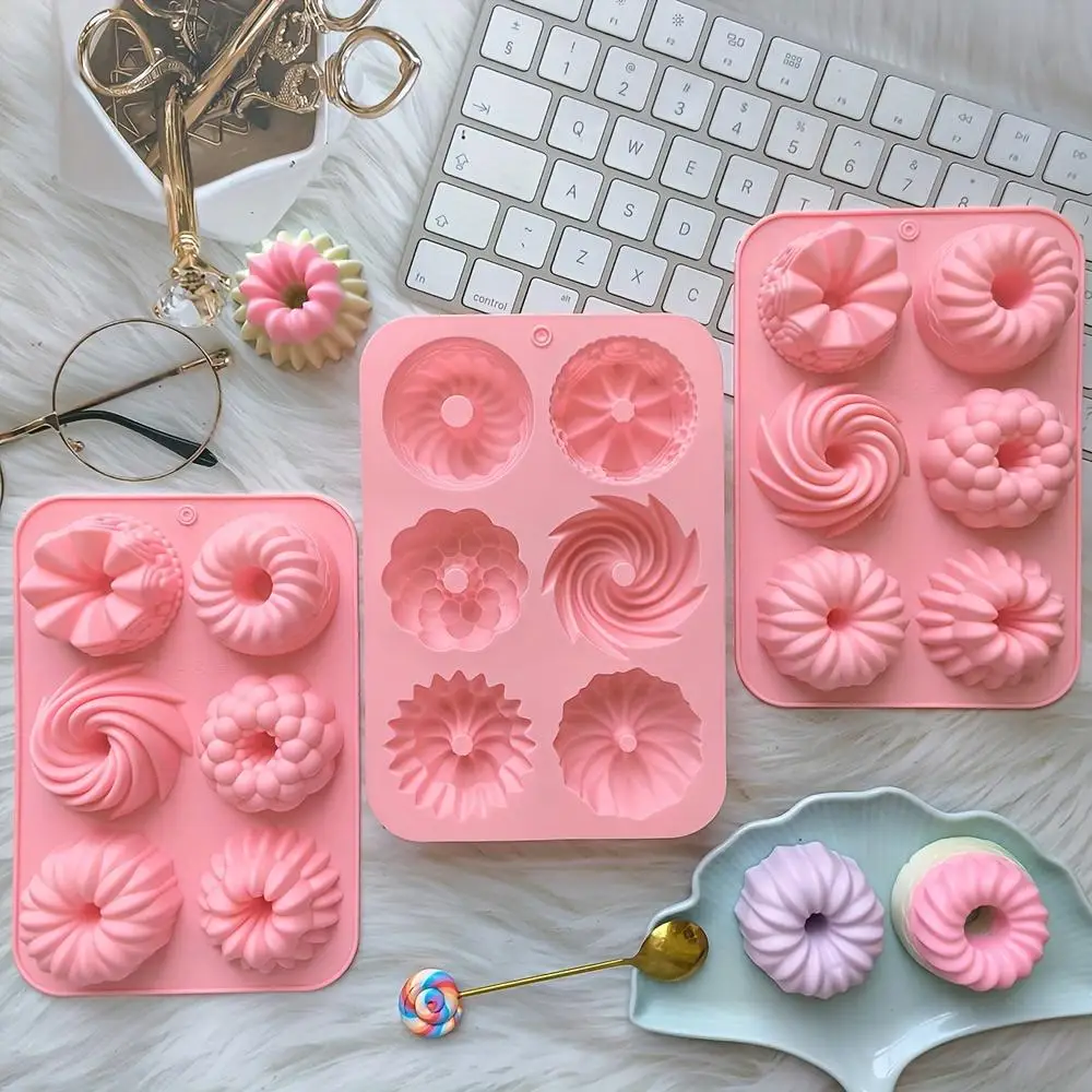 Different Shape Cake Molds 3D House Style Cupcake Cups Silicone Mold Baking Tray, Non-Stick & Durable, Perfect for Home Bakers