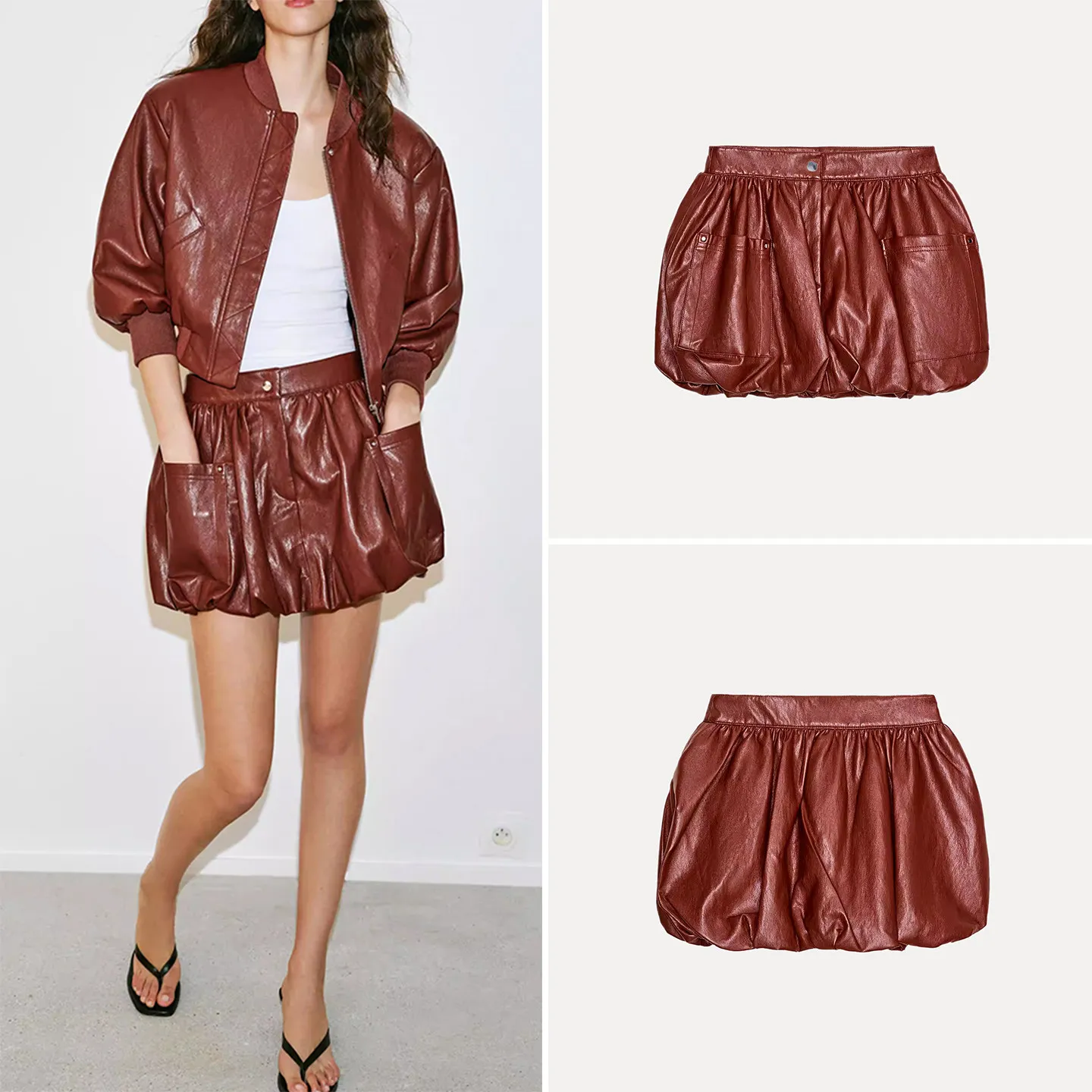 

Spring 2026 Women's Pleated Skirt Elastic Waist Ball Gown Short Skirt Puffy Skirt ZADATA Brand Standard Fit
