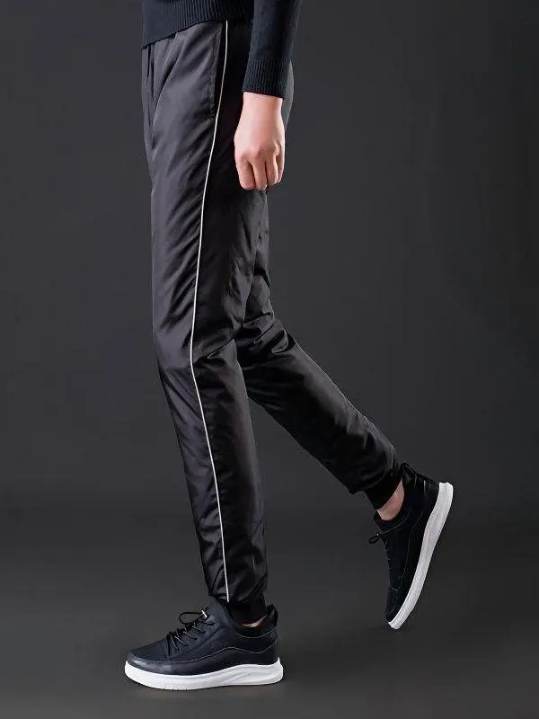 

Men's down Pants Thiened Youth Cotton Pants Slim Fit Sports Pants Small Foot Pants White Du down Warm Pants Long Pants Tr...