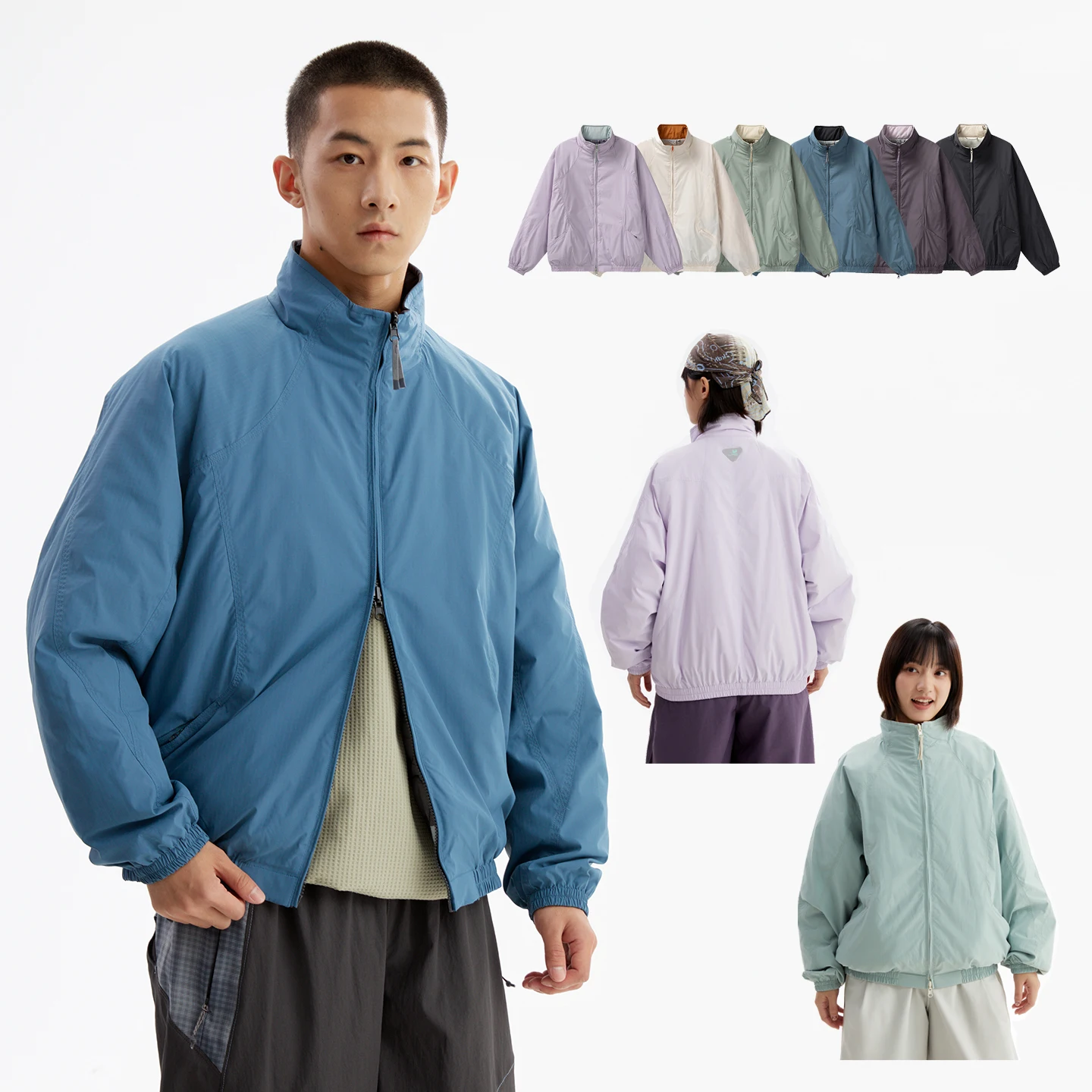 Reversible 3M Thinsulate Jacket Unisex Windproof Water Repellent Stand Collar Lightweight Warm Quilted Outdoor Coat