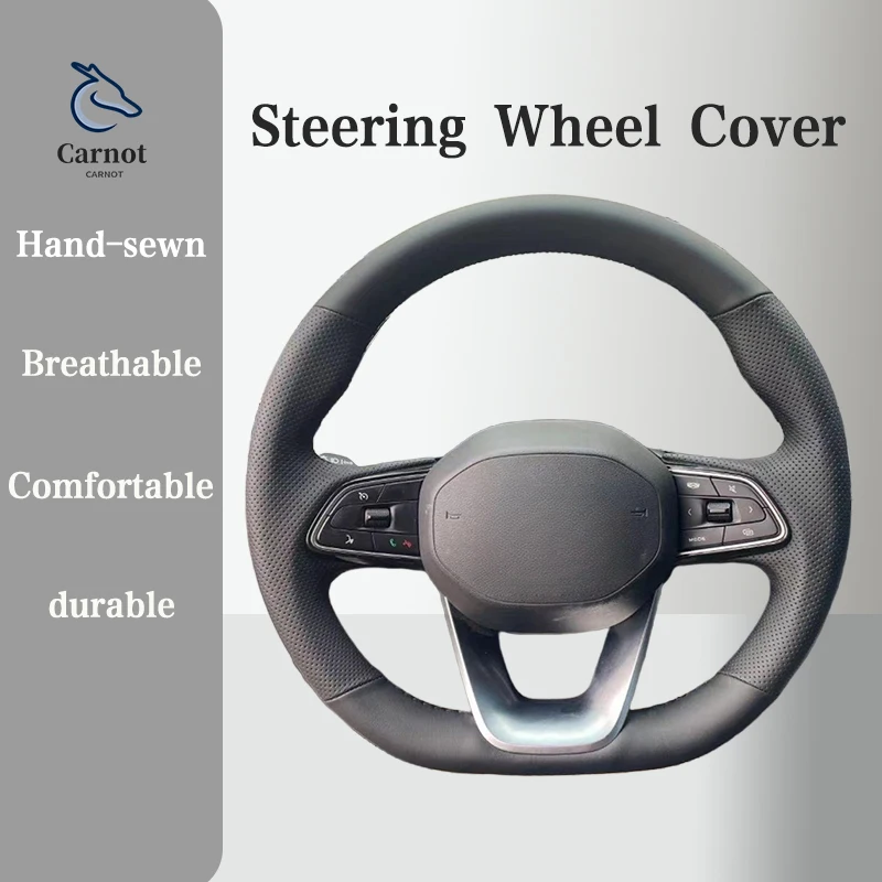 Microfiber Leather Car Steering wheel Cover For Geely Tugella Xingyue FY11 2020-2023 Handle Cover Interior Car Accessories