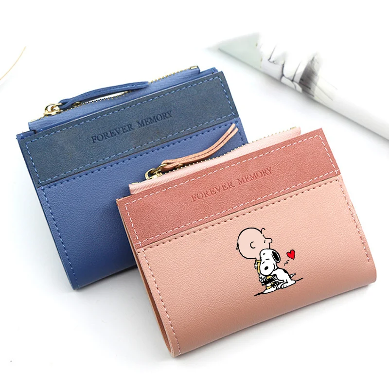 Snoopy Wallet Short Coin Purse Women printing Card Holder Handbag Ladies Small Wallets Female Hasp Mini Clutch Money Bag Gifts