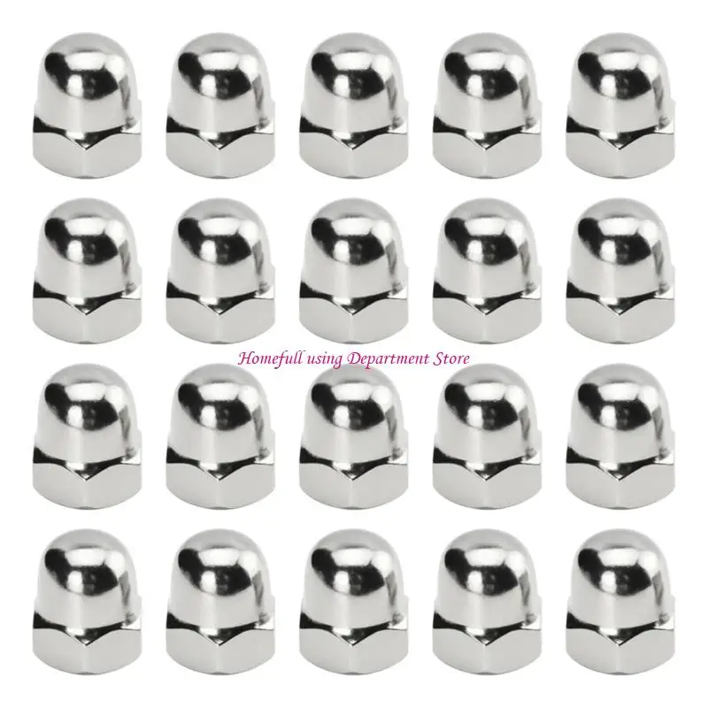 20Piece M 8 Dome Cap Nut Set in Stainless Steel, Closed End Caps Fastener Nut for Hardware Replacement and Repair