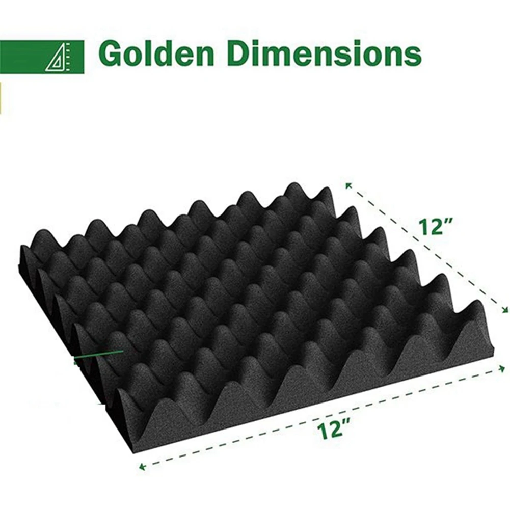 6 Pack Self Adhesive Acoustic Foam Panels Fireproof Soundproofing Treatment Wall Panel,Reduce Noise Foam for Studio,Etc