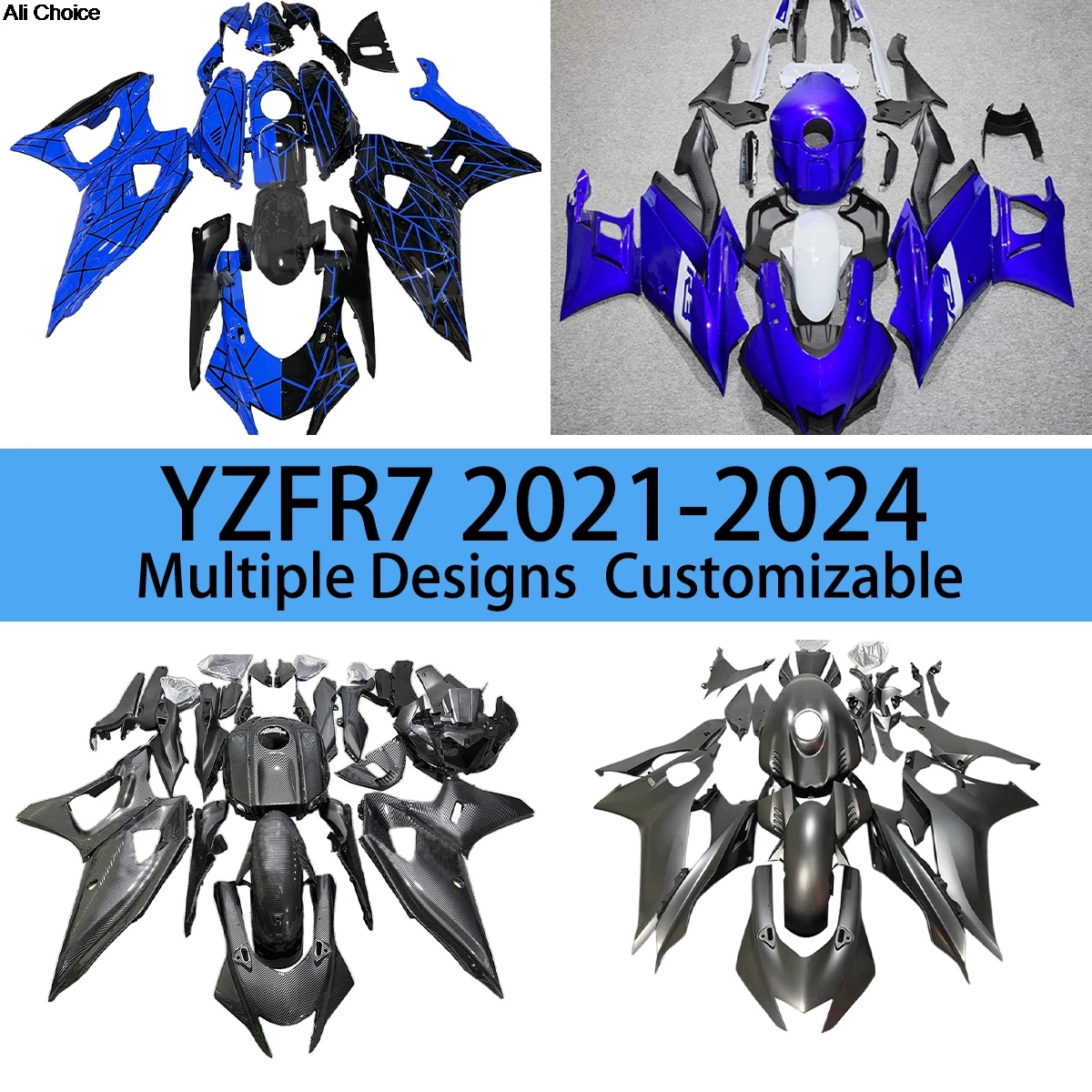 Fit For YAMAHA YZF R7 2021 2022 2023 2024 Fairing Kit YZFR7 21-24 Motorcycle Fairings ABS Carbon Fibre Cowling