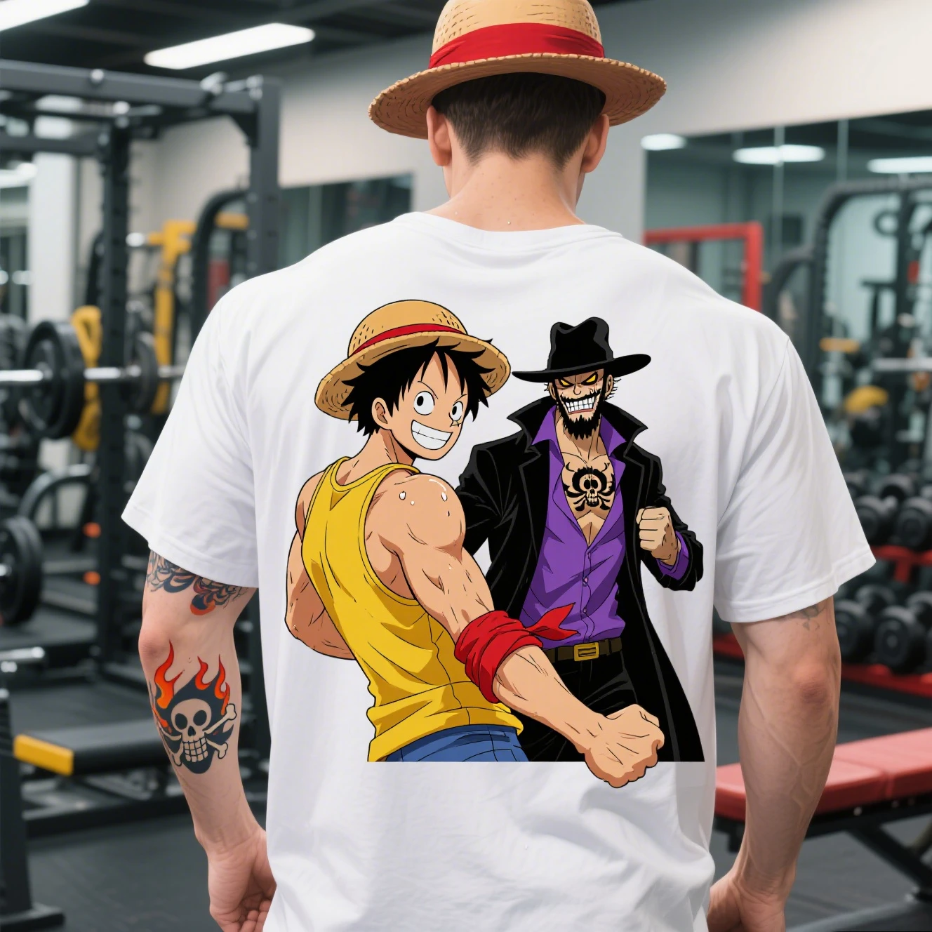 

Summer Pure Cotton Round-neck Short-sleeved T-shirts for Men and Women Are From The Famous Anime Luffy Blackbeard of One Piece