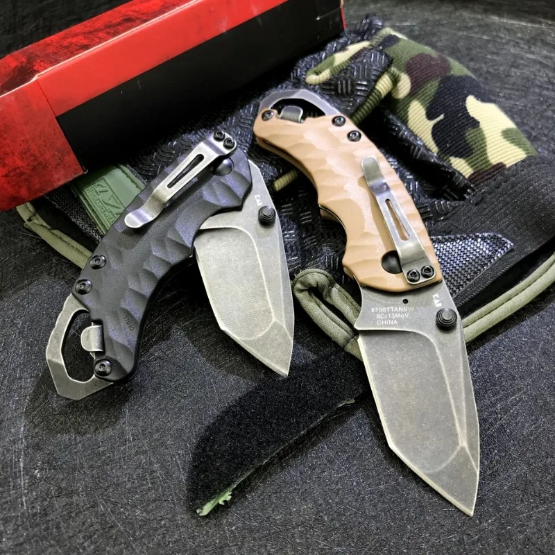 KS 8750 Mini EDC Folding Knife 8Cr13Mov Blade Nylon Fiber Handle Combat Tactical Hunting Camping Survival Utility Pocket Knives