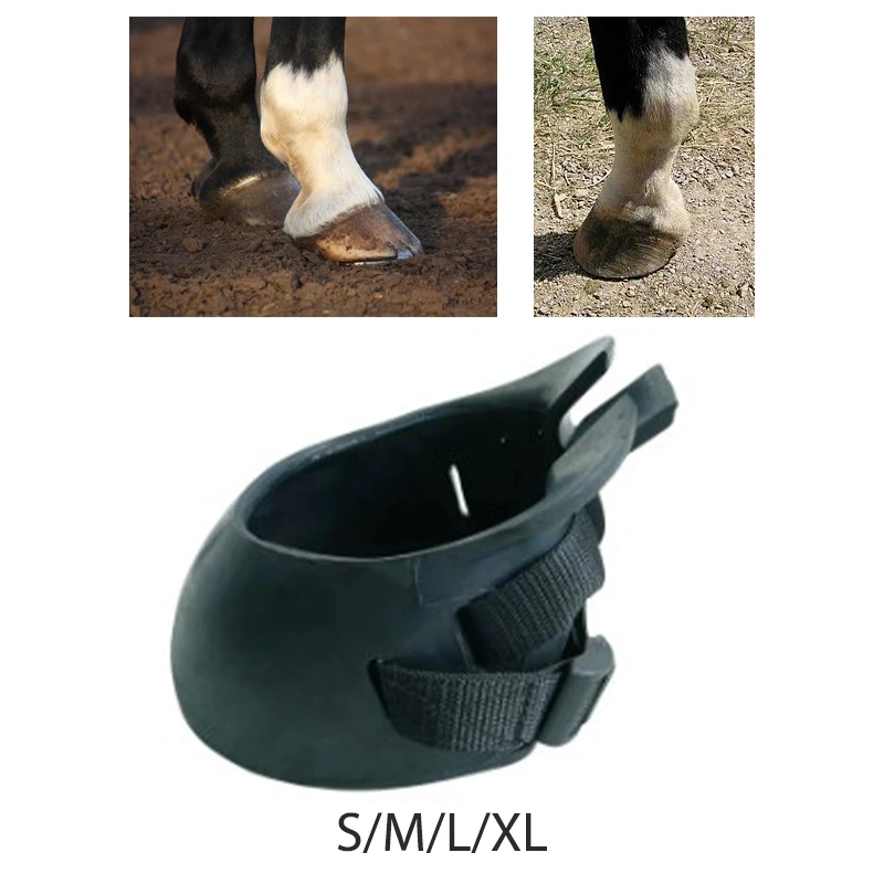 Botas de pezuña para caballos, Protector de pezuña equina, equipo ecuestre para exteriores, protección duradera para caballos para entrenamiento, piezas de equitación