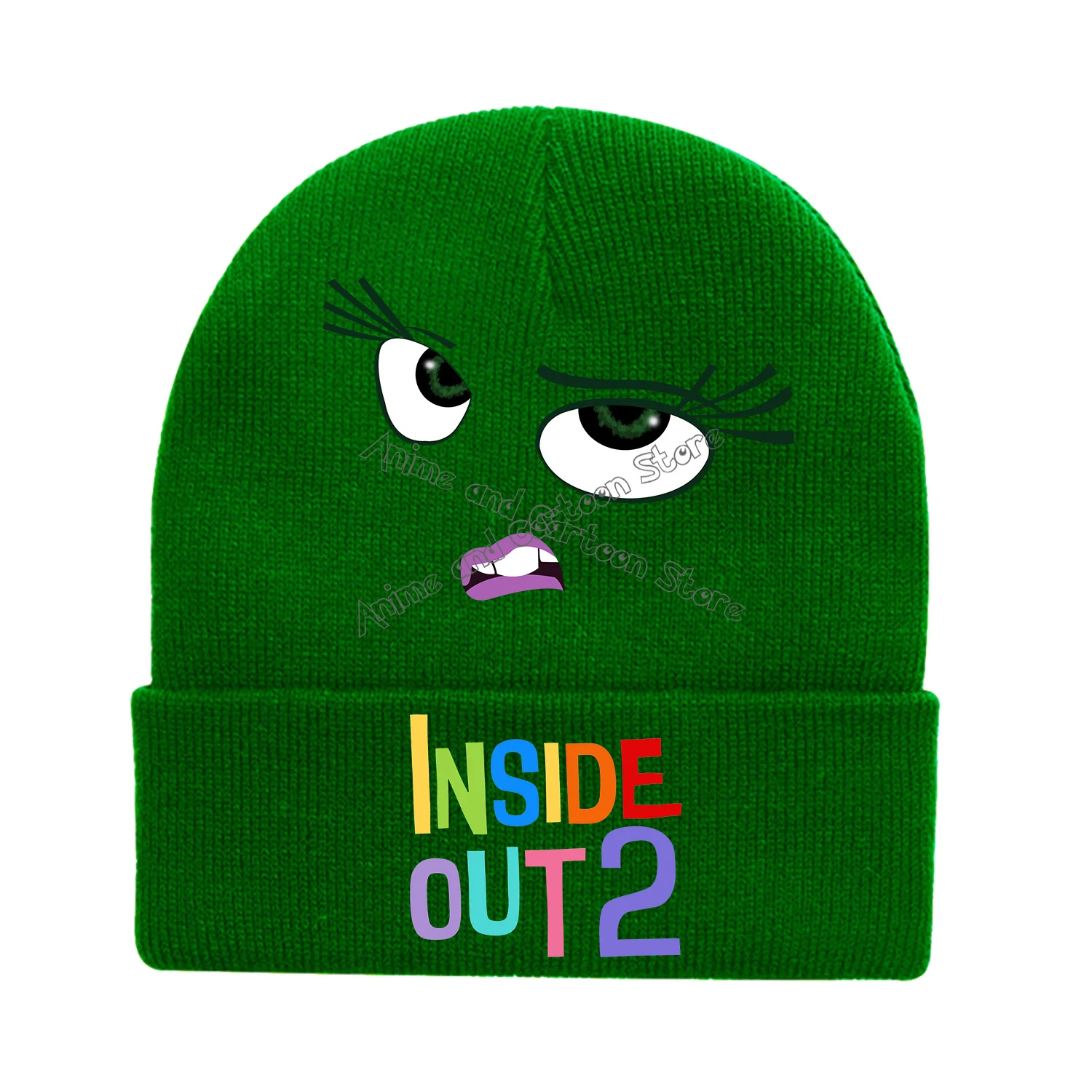 Disney Inside Out 2 Knitted Hat for Children Cap Cartoon Knitted Emote Hip Hop Finger Caps Decoration Skullies Beanies Kids Gift