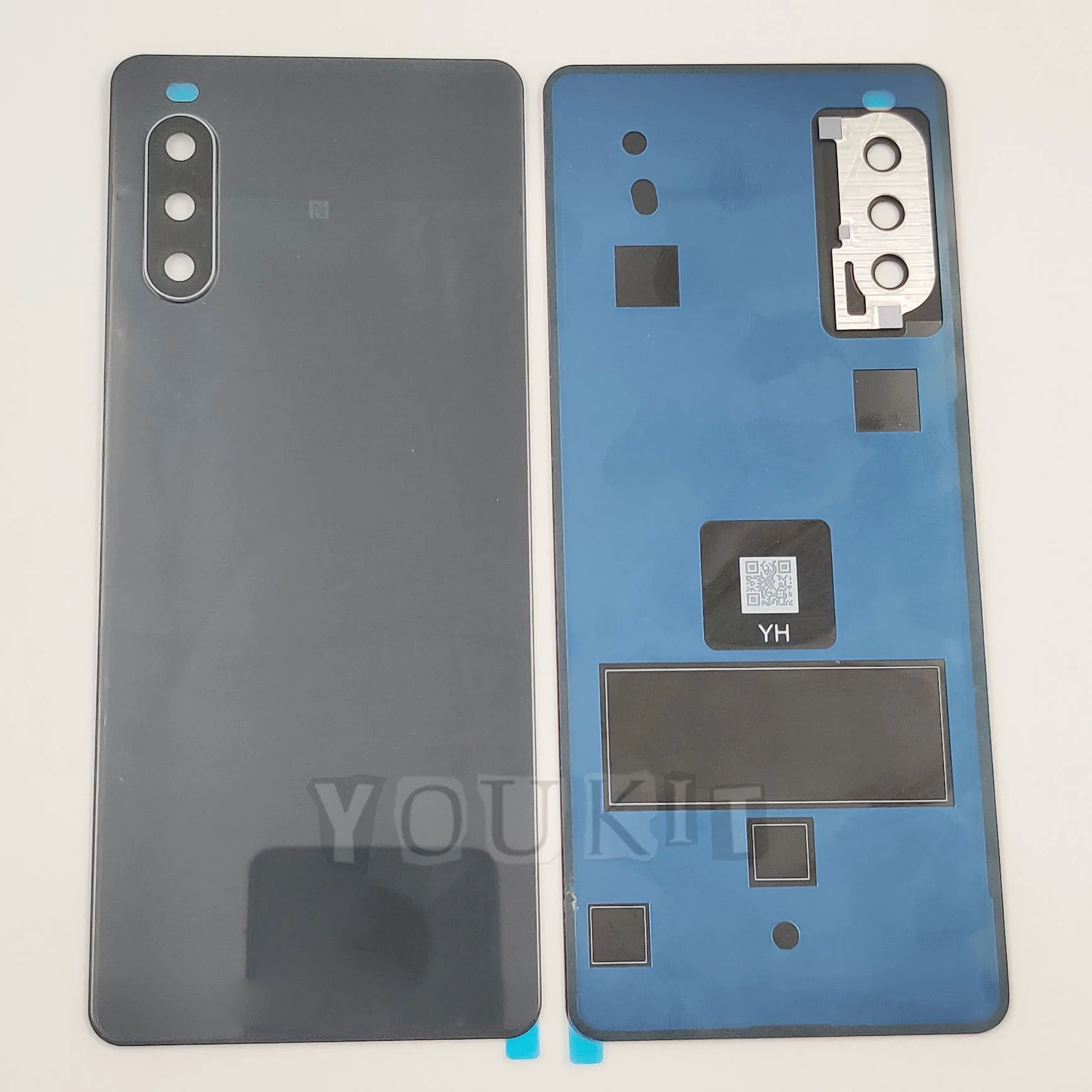 A+++ Gorilla Glass Back Lid Door For Sony Xperia 10 III Hard Battery Cover Rear Housing Shell Case With Camera Lens Adhesive