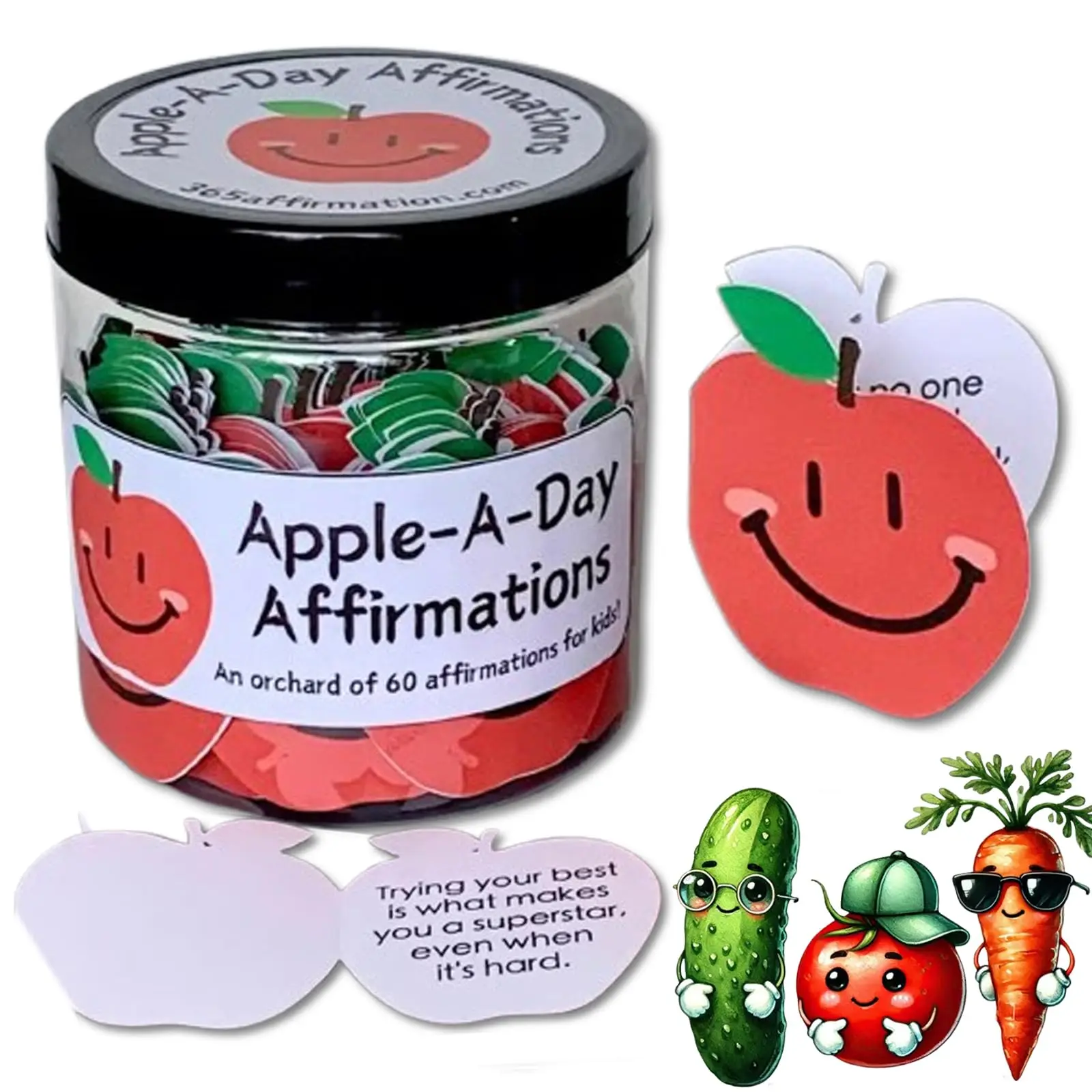 Cartes d'affirmation de soutien émotionnel de cornichon positif, 30/60 mini pot de carte d'affirmation positive décoratif, citations positives quotidiennes