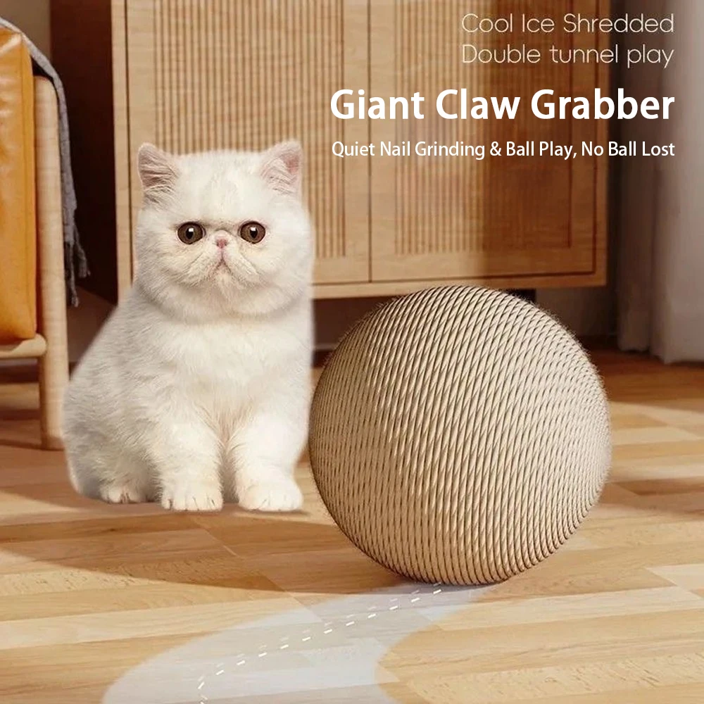 Sisal Ball Cat Toys Super Ball Relieve Boredom Molar Bite Resistant Ball Vertical Catch Ball Funny Cat Gnaw Toy Cat Claws Ball - view 2