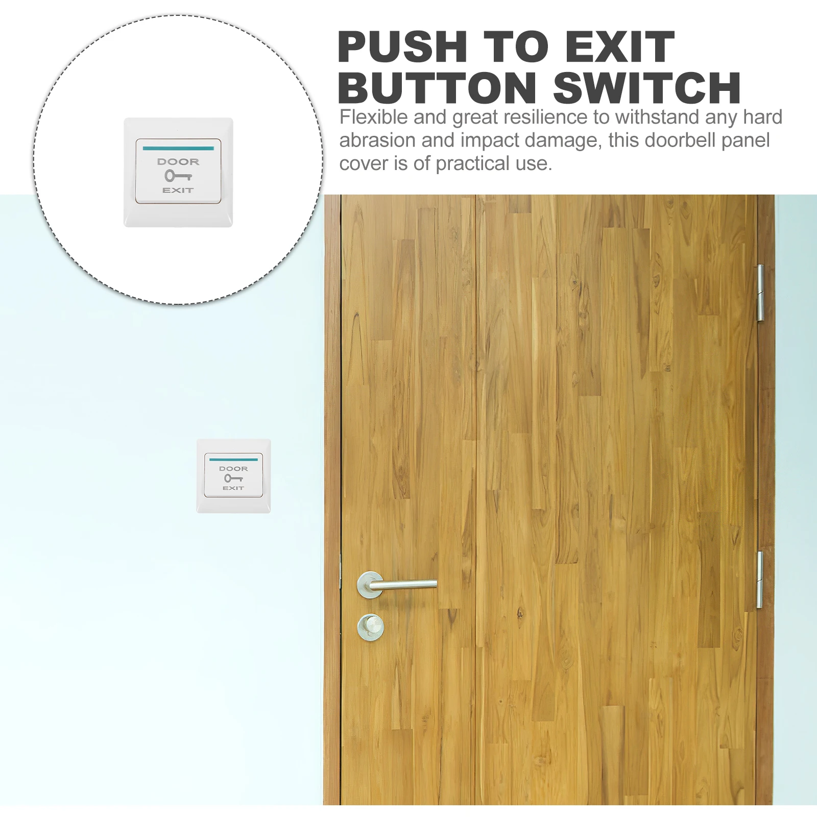 Durable Push To Exit Button Door Access Control System Wall Panel Cover With Automatic Reset Design For Offices Cafes Doorbell