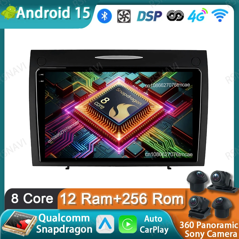 

Автомобильный радиоприемник Android 15, для Mercedes-Benz SLK-Class (R171) 2004-2011, QLED, авторадио, головное устройство, DSP-навигация, беспроводной Carplay Auto