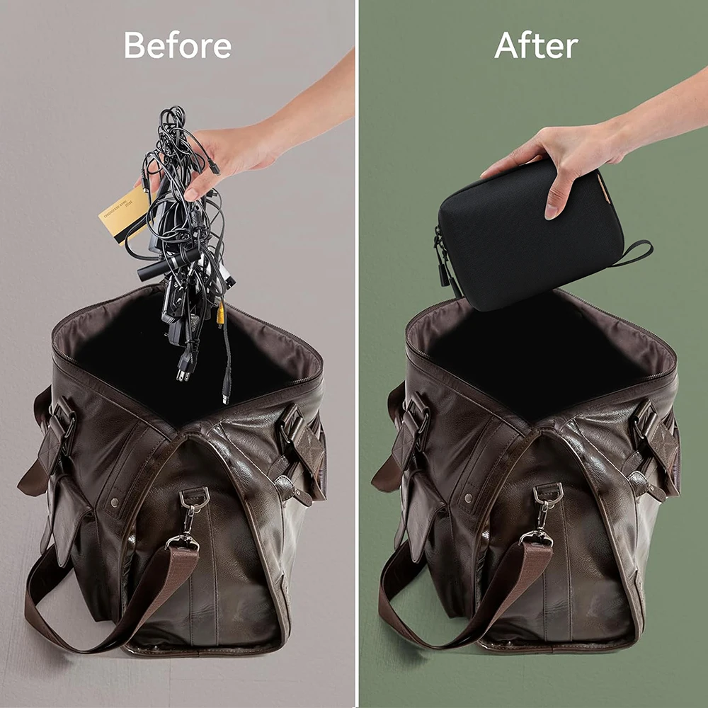 전자 주최자 코드 파우치, 여행용 전자 주최자 액세서리 키트 파워 뱅크용 가방, 케이블, 마우스 여행용 보관 가방