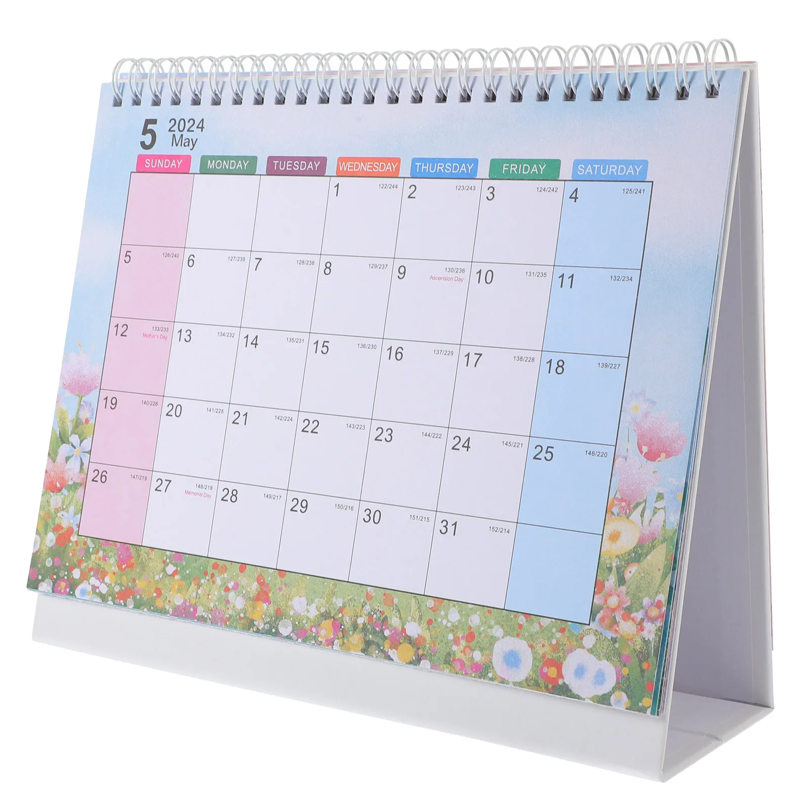 

2024 English Calendar Floral Design for Office Use Extra Large Size Paper Monthly Large Calendar Planner to Write on