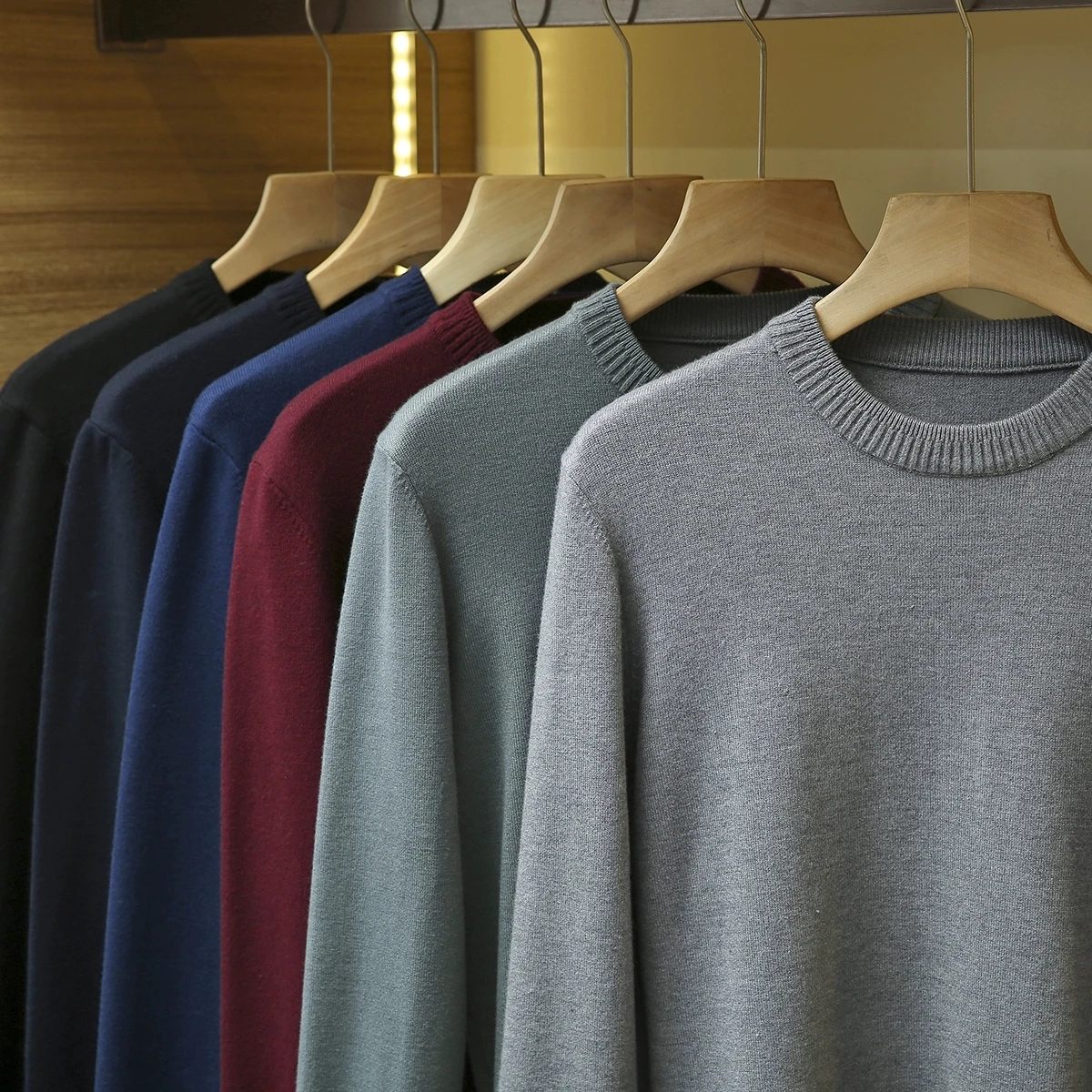 

Ультрамягкий ультратонкий зимний мужской модный цветной вязаный свитер Long Sve round Ne Ci Sle Youth Pure Color