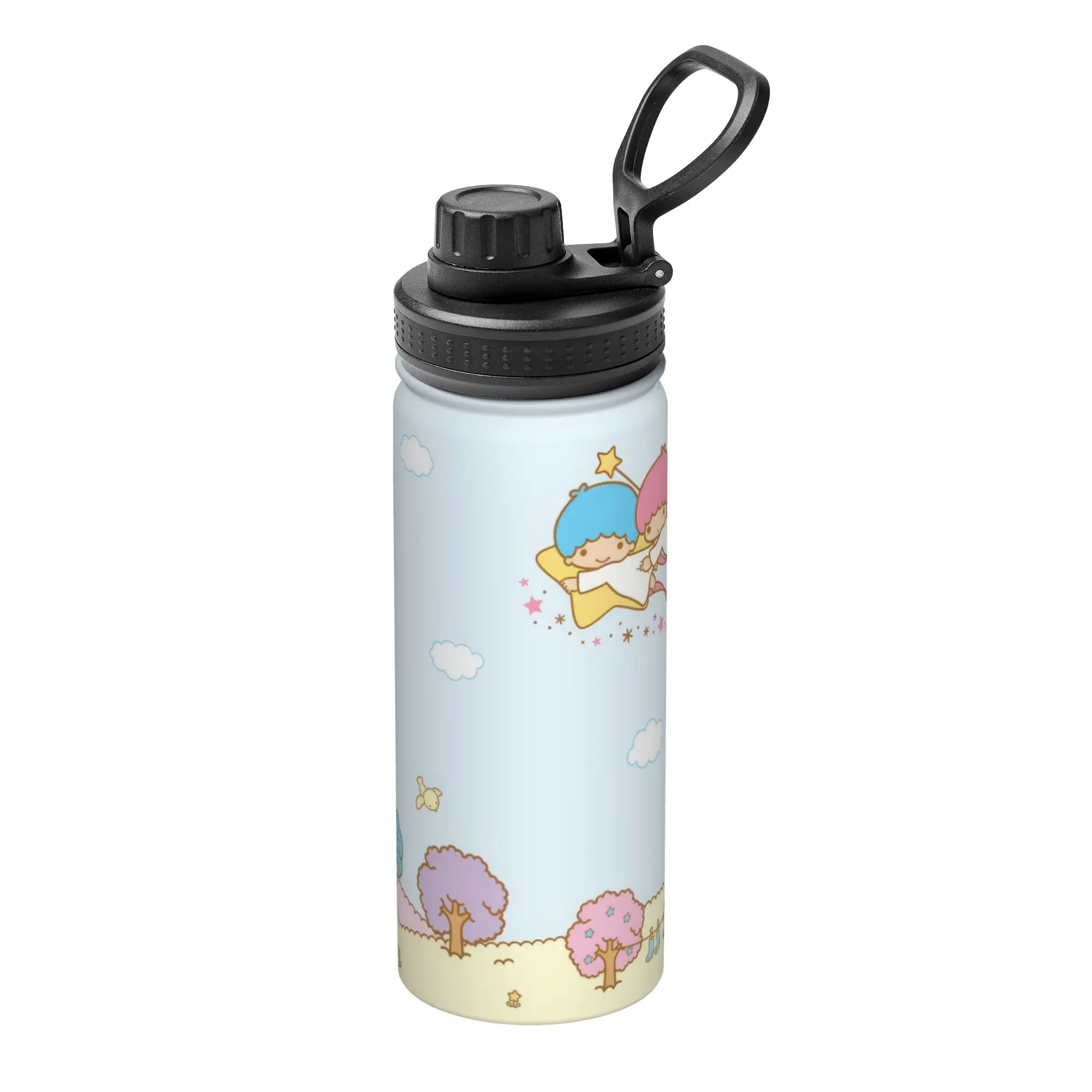 Little Twins Stars Cartoon Anime 18OZ Sports Insulated Kettle  Thermal Cup Stainless Steel Office Home Mug Water Bottle