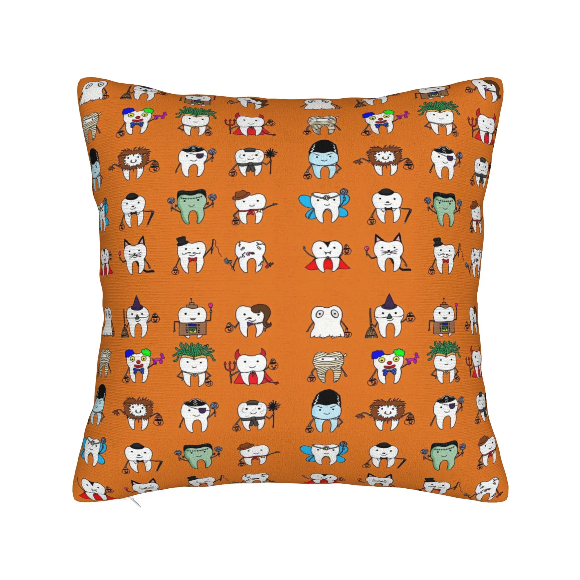 Cartoon spooky tooth Halloween Pillowcases  Cute Funny Pillow Case For Living Room Chair Design Pillow Cover