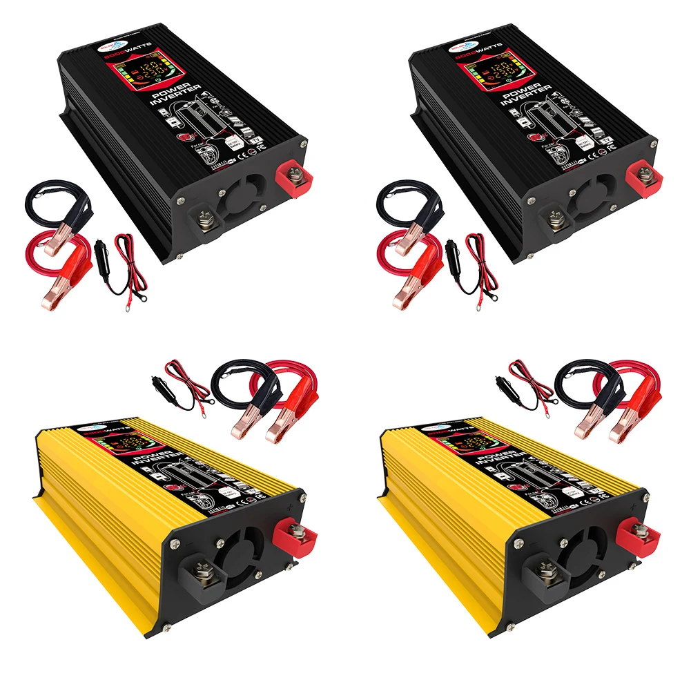 4000W Intelligent Power Inverter Modified Sine Wave Car Voltage Transformer DC 12V To AC 110V 220V Vehicle Smart Inverter for RV