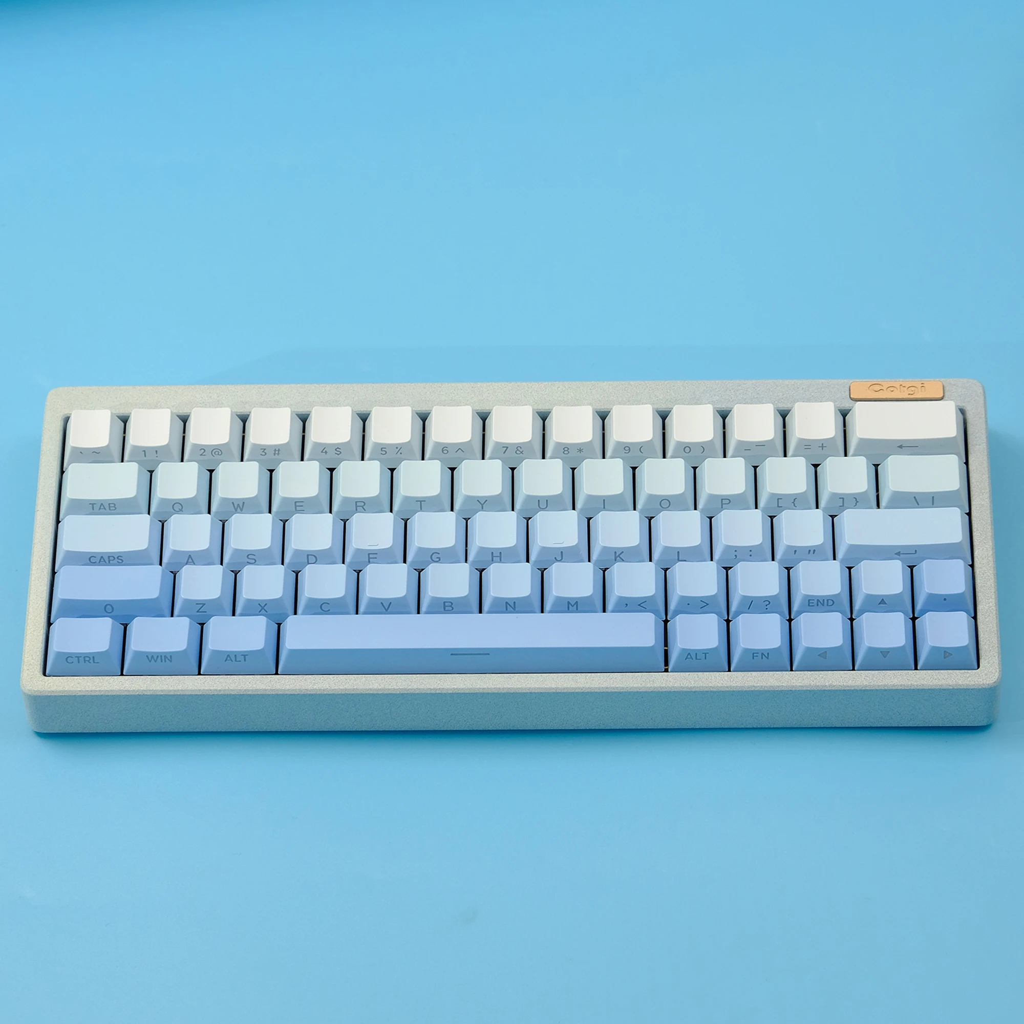 그라디언트 블루 사이드 프린트 키캡 OEM 프로파일 더블 샷 PBT 키캡 135키 체리 게이터론 MX 스위치용 게이머 키보드