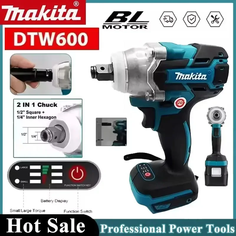 

Аккумуляторная дрель-шуруповерт Makita DTW600, бесщеточный электрический шуруповерт, совместимый с аккумулятором Makita 18В.