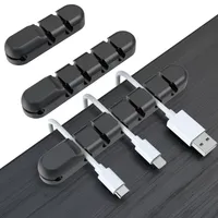 Porous Cable Organizer Rubber USB Data Cable Winder Management Cord Clips Desktop Cable Holder for Mouse Keyboard Headphone Wire