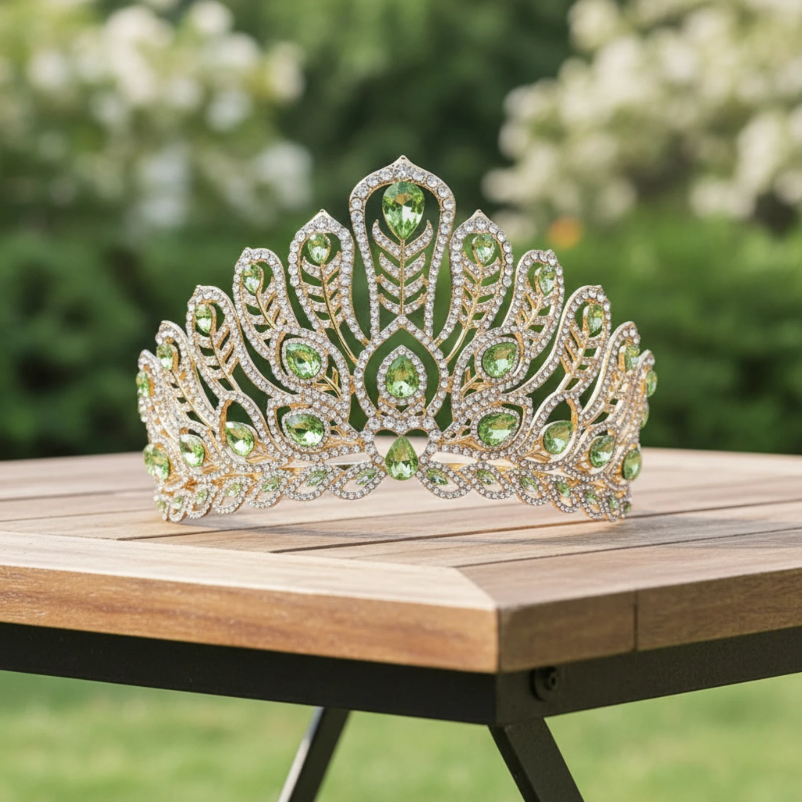 Tiara with Comb Teardrop Tiara with Combs Crown with Combs Openwork Hair Accessory Symmetrical for Brides, Weddings, Pageants
