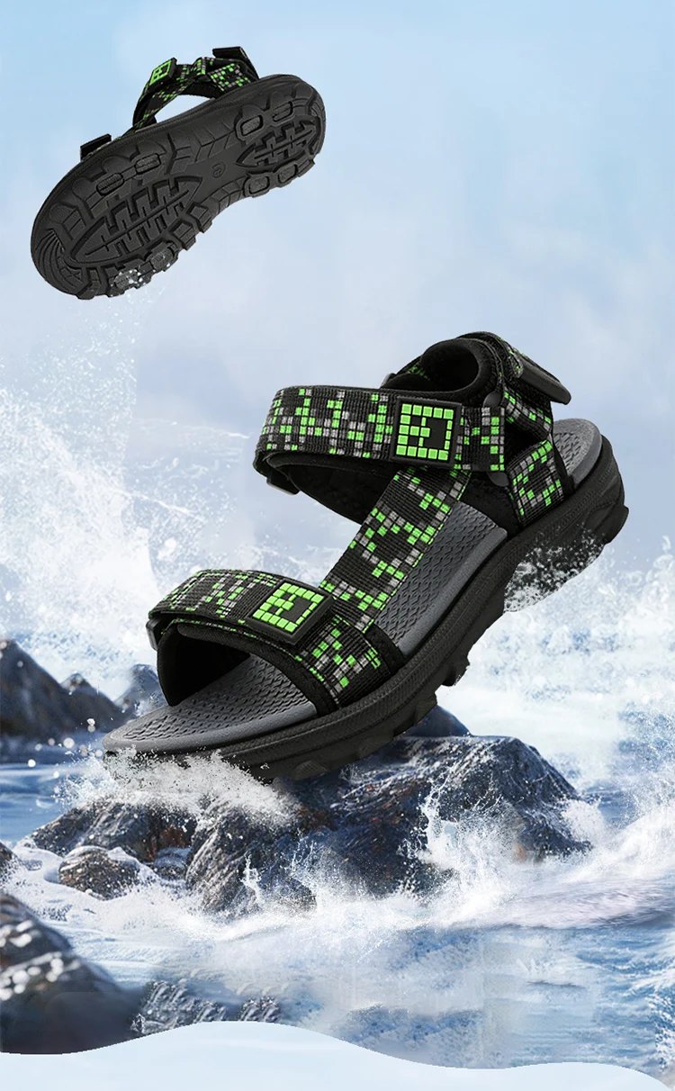 Kinder Casual Flache Sandalen Jungen Sommer Strandschuhe Atmungsaktive Offene Zehen Rutschfeste Kinder-Laufschuhe – Detail 2