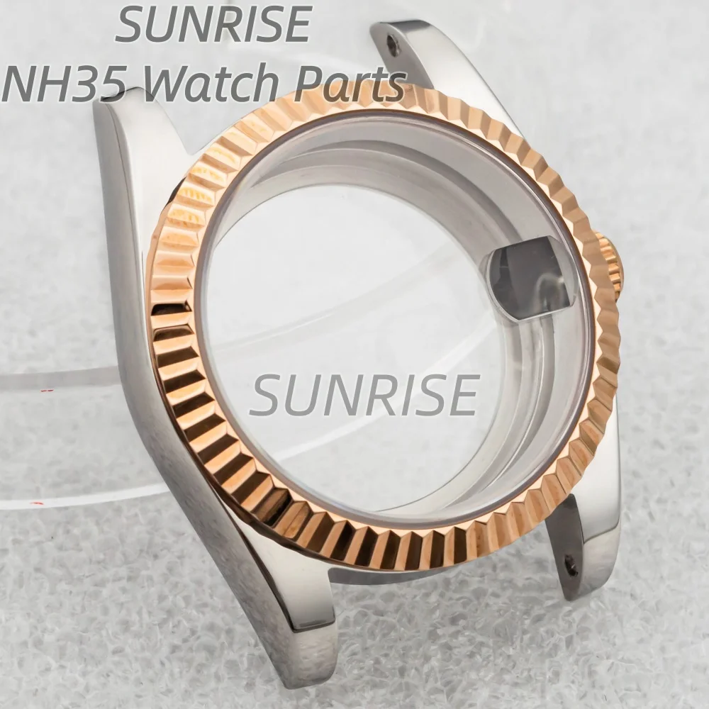 

36mm/39mm Men NH35 Watch Case Sapphire Glass Waterproof Solid 316L Stainless Steel for Datejust NH35 NH36 Movement 28.5mm Dial