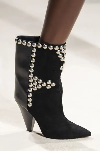 New Arrivals Rivets Embellished Spike Heels Over the Knee Boots Ruched Pointed Toe Slip-on Winter Shoes Women Sewing Runway