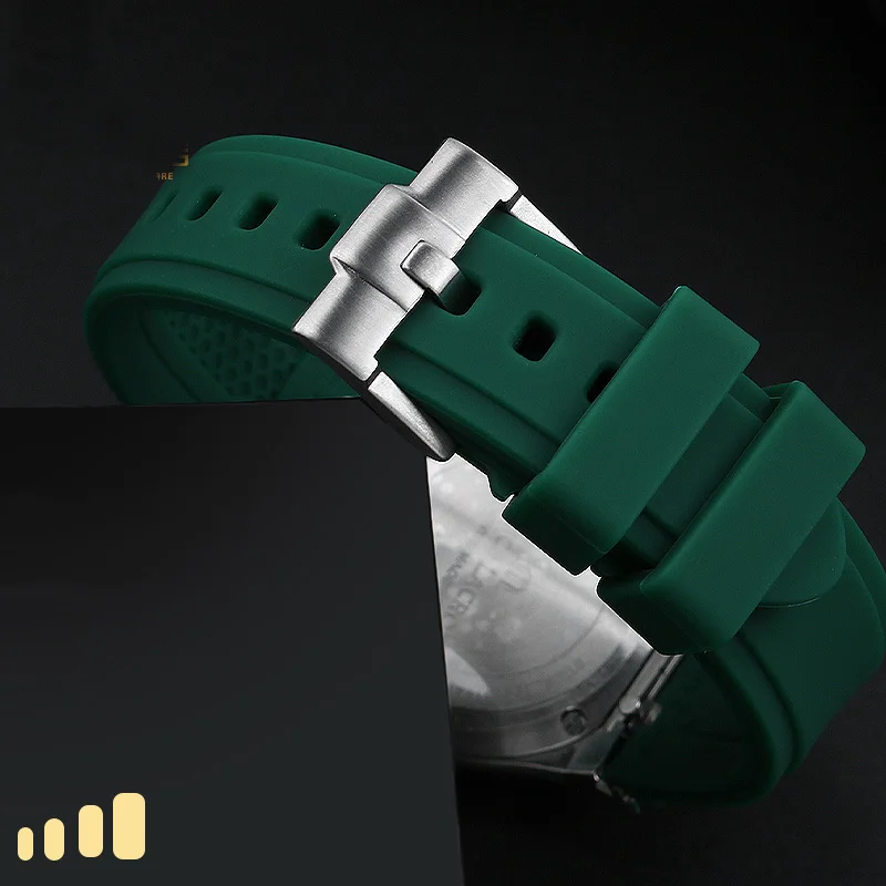 퀵릴리즈 스틸 엔드 링크 고무 시계 밴드, Aikon 시리즈 AI6008 AI6007 AI1018 AI6038 방수 스포츠 실리콘 시계 스트랩